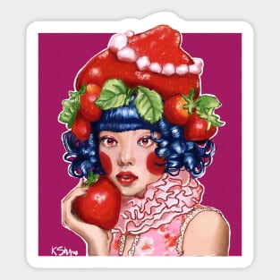 Strawberry Girl Sticker